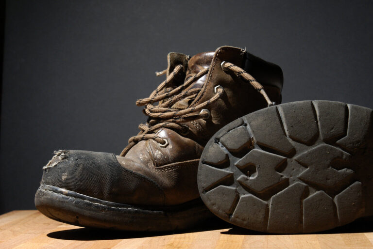 unmaintained work boots